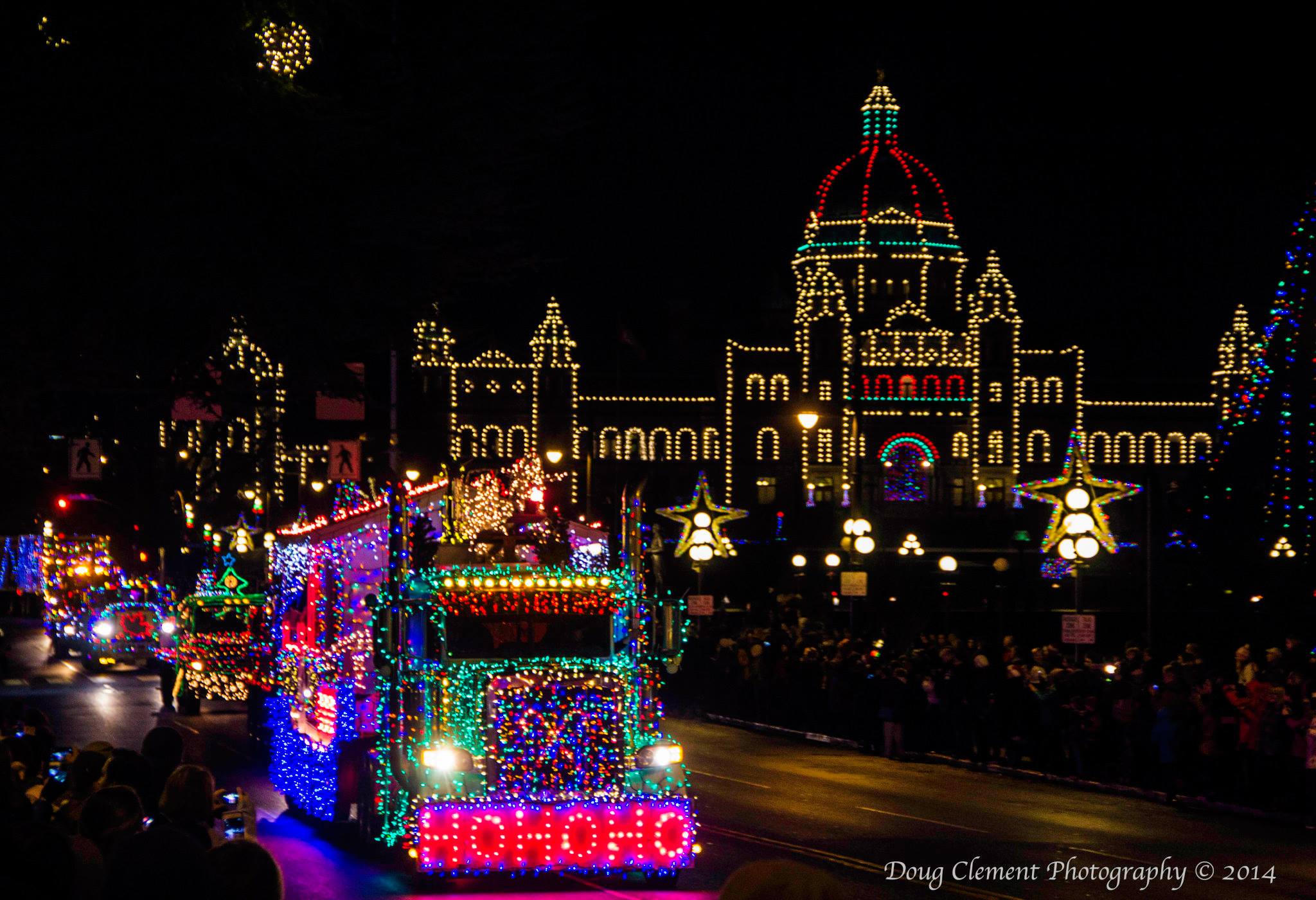 IEOA Truck Light Convoy and Food Drive passing the inner harbour in 2014 Image: Doug Clement Photography