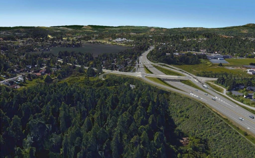 Option 1: Diamond Interchange With Trans-Canada Highway Under McKenzie/Admirals