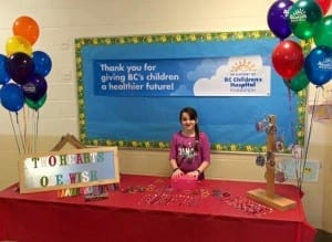 Emma at her first fundraiser. - Photo from BC Children's Hospital Foundation 