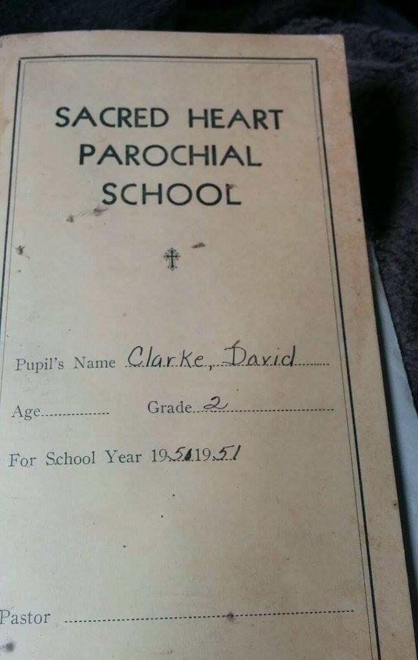 David Clarke's 1951 report card from Sacred Heart Parochial School. Photo by Kimmy Kijek