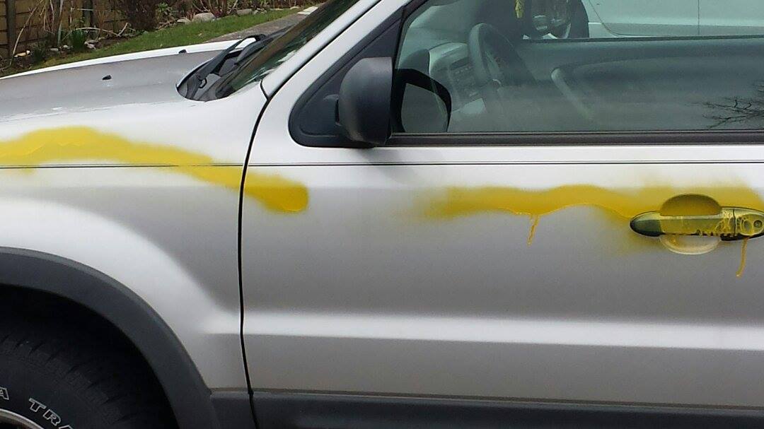 Vehicle spraypainted 2