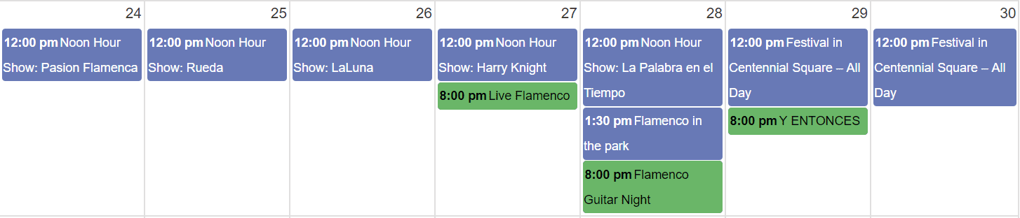 Flamenco Festival Calendar