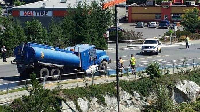 Tanker Truck Leaking McCallum Road