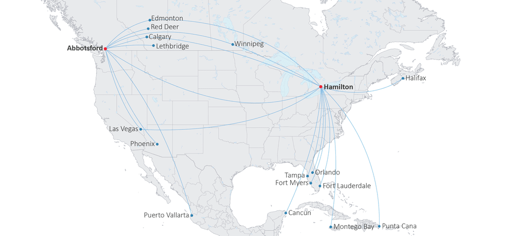 Canada Jetlines Route Map