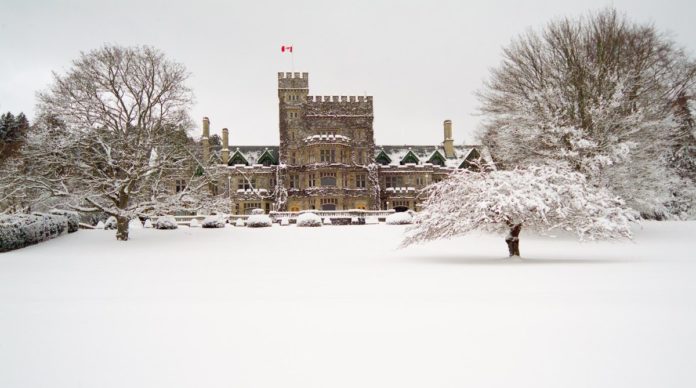 Snow at Royal Roads University
