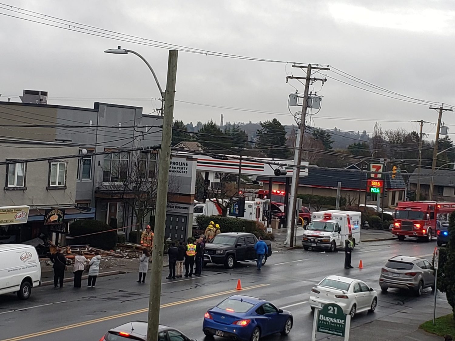 Driver taken to hospital after crashing into restaurant in Victoria ...