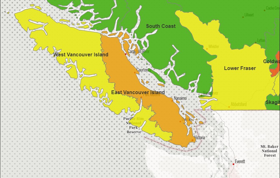 Vancouver Island Drought Map