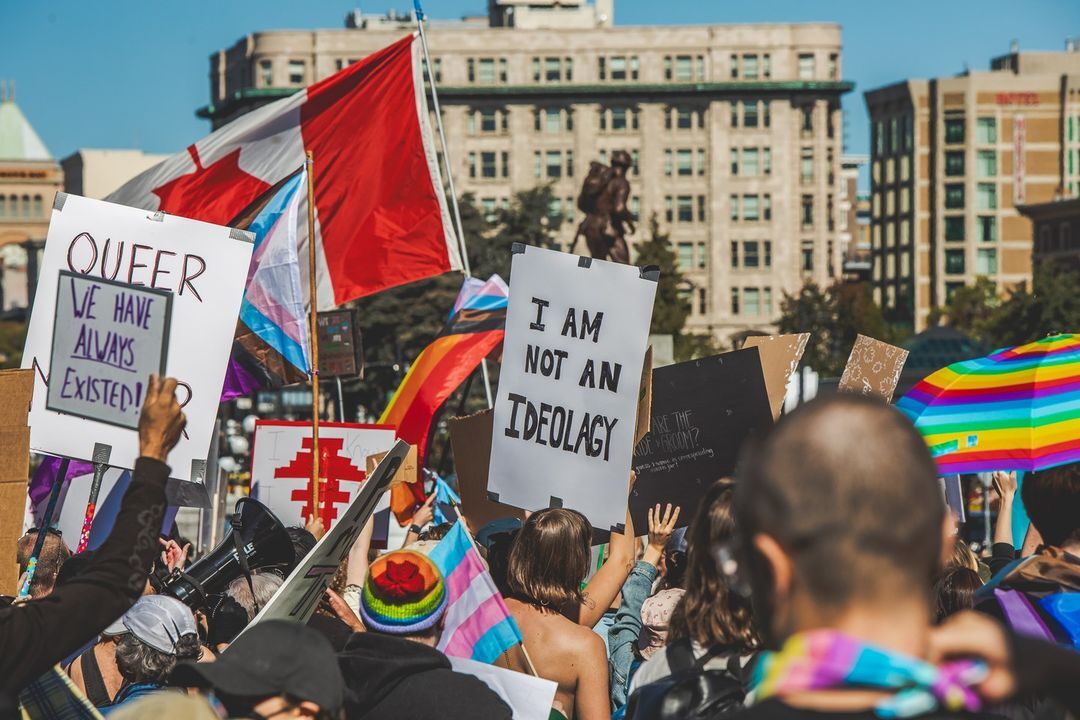 Love drowns out hate at denounced anti-trans protest on BC legislature lawn